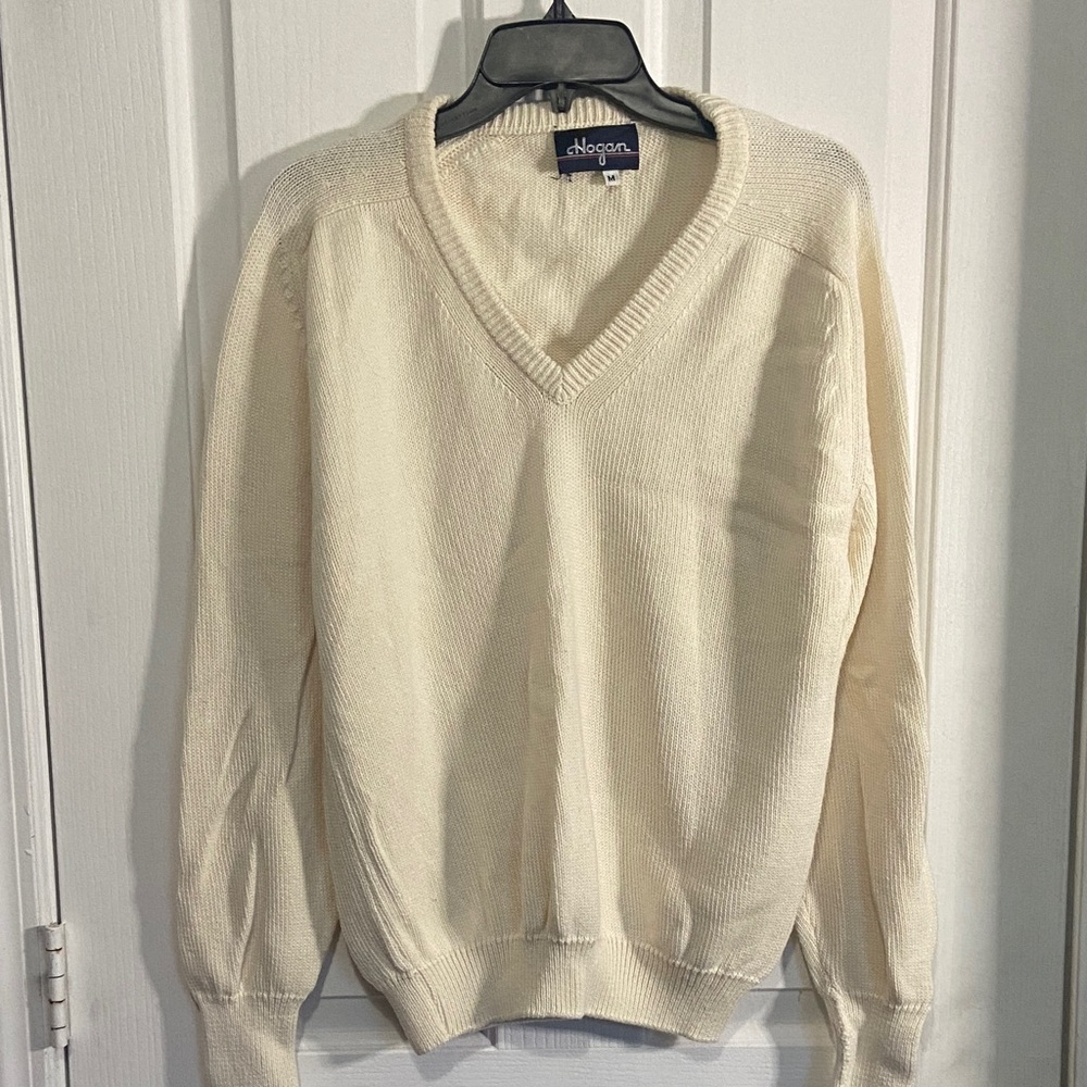 Hogan Cream V-Neck Sweater